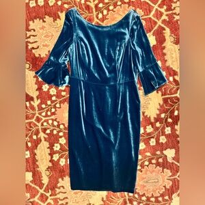 Boden Blue/Teal Velvet Dress - 8